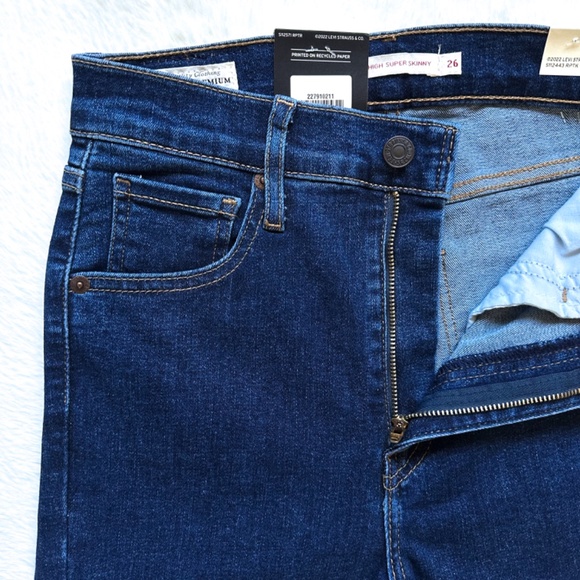 Levis Premium Mile High Super Skinny Rome Winter Wash Sculpt Hyperstretch Jeans - Picture 13 of 13